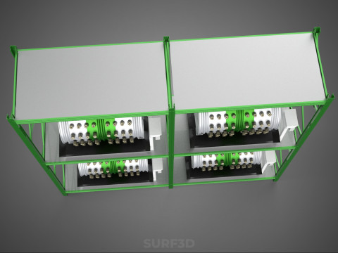 DRUM TRAY ARRAY SHELF RACK ROTARY HYDROPONIC PLANT GARDEN INDOOR Model 3D