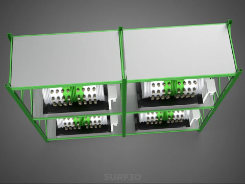 DRUM TRAY ARRAY SHELF RACK ROTARY HYDROPONIC PLANT GARDEN INDOOR 3D Model
