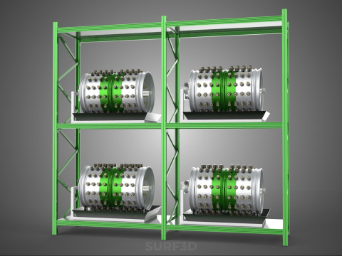 DRUM TRAY ARRAY SHELF RACK ROTARY HYDROPONIC PLANT GARDEN INDOOR Model 3D