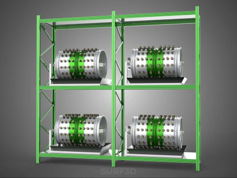 DRUM TRAY ARRAY SHELF RACK ROTARY HYDROPONIC PLANT GARDEN INDOOR 3D Model