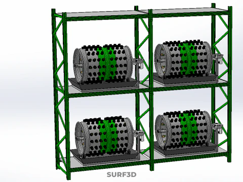 DRUM TRAY ARRAY SHELF RACK ROTARY HYDROPONIC PLANT GARDEN INDOOR 3D Model