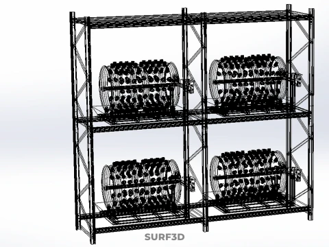 DRUM TRAY ARRAY SHELF RACK ROTARY HYDROPONIC PLANT GARDEN INDOOR 3D Model