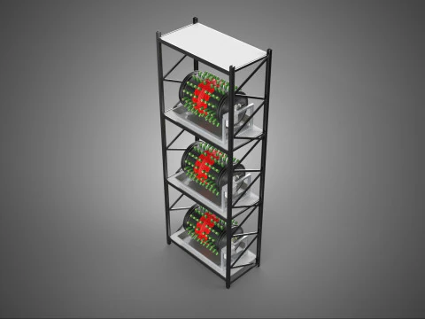 STACKED VERTICAL GARDEN TOWER FRAME ROTARY HYDROPONIC PLANT FARM 3D Model