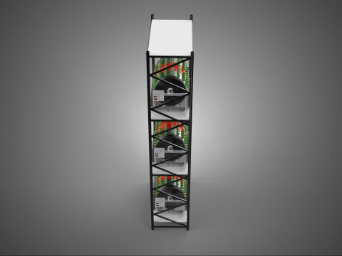 STACKED VERTICAL GARDEN TOWER FRAME ROTARY HYDROPONIC PLANT FARM 3D Model