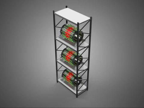 STACKED VERTICAL GARDEN TOWER FRAME ROTARY HYDROPONIC PLANT FARM 3D Model