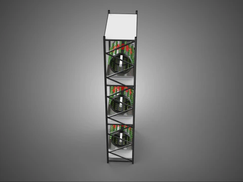 STACKED VERTICAL GARDEN TOWER FRAME ROTARY HYDROPONIC PLANT FARM 3D Model