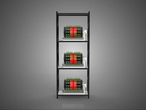 STACKED VERTICAL GARDEN TOWER FRAME ROTARY HYDROPONIC PLANT FARM 3D Model