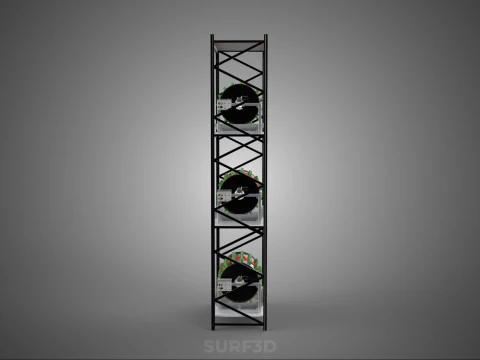 STACKED VERTICAL GARDEN TOWER FRAME ROTARY HYDROPONIC PLANT FARM 3D Model