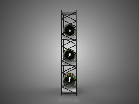 STACKED VERTICAL GARDEN TOWER FRAME ROTARY HYDROPONIC PLANT FARM 3Dモデル