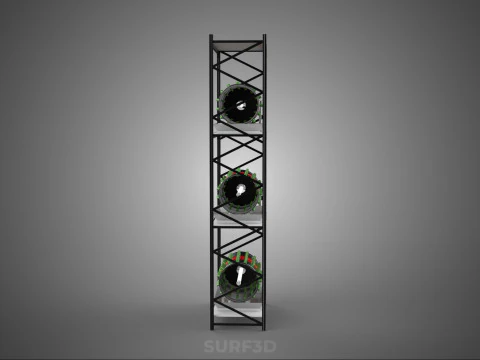 STACKED VERTICAL GARDEN TOWER FRAME ROTARY HYDROPONIC PLANT FARM 3D Model
