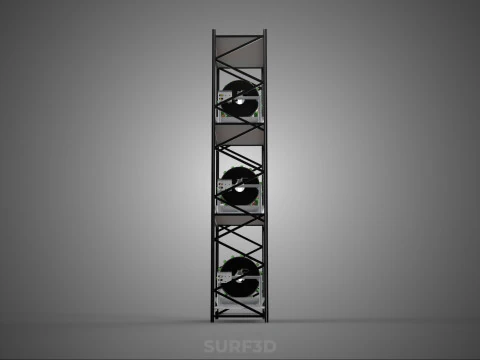 STACKED VERTICAL GARDEN TOWER FRAME ROTARY HYDROPONIC PLANT FARM 3D Model