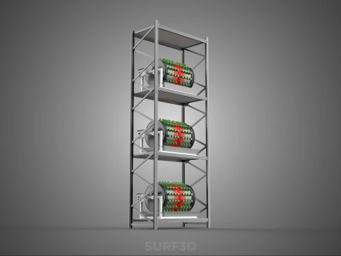 STACKED VERTICAL GARDEN TOWER FRAME ROTARY HYDROPONIC PLANT FARM 3D Model