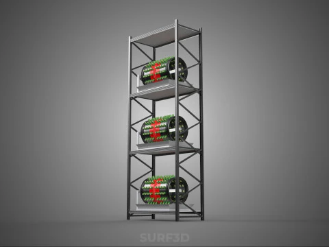 STACKED VERTICAL GARDEN TOWER FRAME ROTARY HYDROPONIC PLANT FARM 3D Model