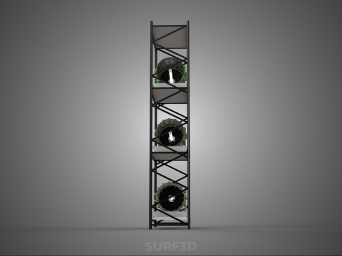 STACKED VERTICAL GARDEN TOWER FRAME ROTARY HYDROPONIC PLANT FARM 3Dモデル