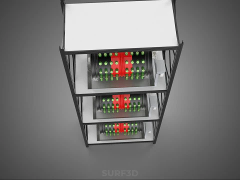STACKED VERTICAL GARDEN TOWER FRAME ROTARY HYDROPONIC PLANT FARM 3D Model
