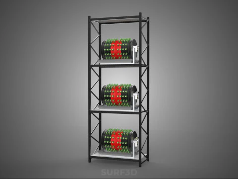 STACKED VERTICAL GARDEN TOWER FRAME ROTARY HYDROPONIC PLANT FARM 3D Model