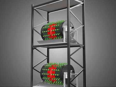 STACKED VERTICAL GARDEN TOWER FRAME ROTARY HYDROPONIC PLANT FARM 3D Model