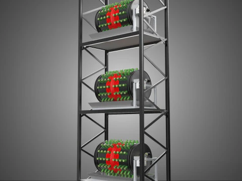 STACKED VERTICAL GARDEN TOWER FRAME ROTARY HYDROPONIC PLANT FARM 3D Model