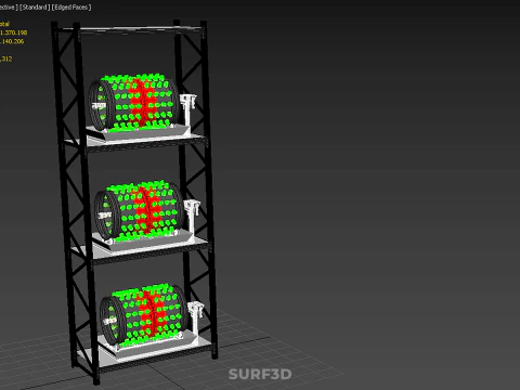 STACKED VERTICAL GARDEN TOWER FRAME ROTARY HYDROPONIC PLANT FARM 3D Model