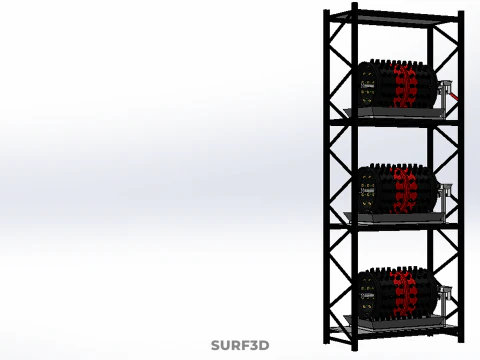 STACKED VERTICAL GARDEN TOWER FRAME ROTARY HYDROPONIC PLANT FARM 3D Model