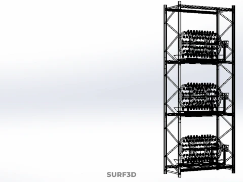 STACKED VERTICAL GARDEN TOWER FRAME ROTARY HYDROPONIC PLANT FARM 3D Model