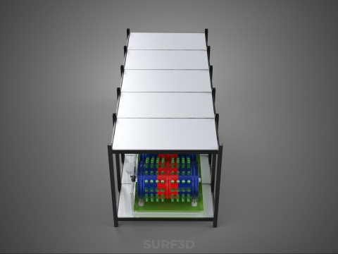 CELL RACK FRAME ROW SHELF TRAY DRUM ROTARY HYDROPONIC PLANT FARM 3Dモデル