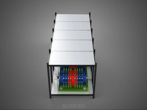 CELL RACK FRAME ROW SHELF TRAY DRUM ROTARY HYDROPONIC PLANT FARM 3D Model