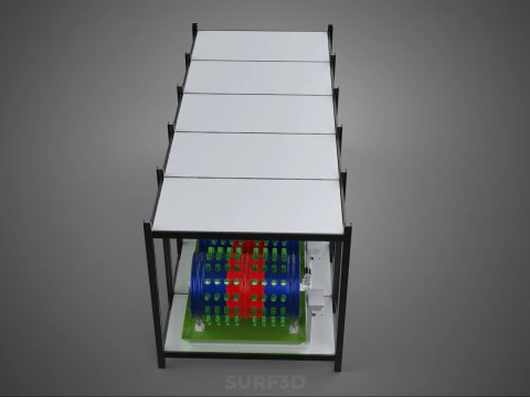 CELL RACK FRAME ROW SHELF TRAY DRUM ROTARY HYDROPONIC PLANT FARM 3D Model