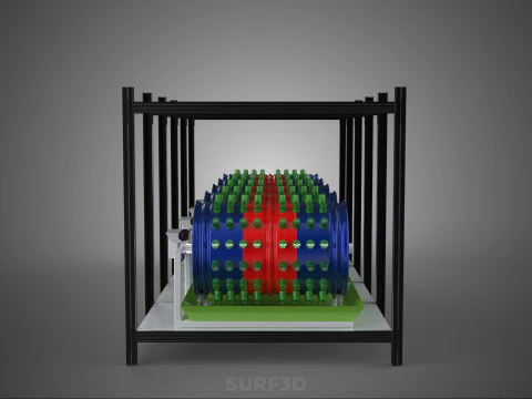CELL RACK FRAME ROW SHELF TRAY DRUM ROTARY HYDROPONIC PLANT FARM 3D Model