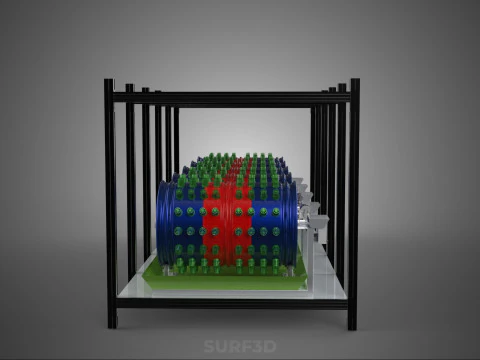 CELL RACK FRAME ROW SHELF TRAY DRUM ROTARY HYDROPONIC PLANT FARM 3D Model