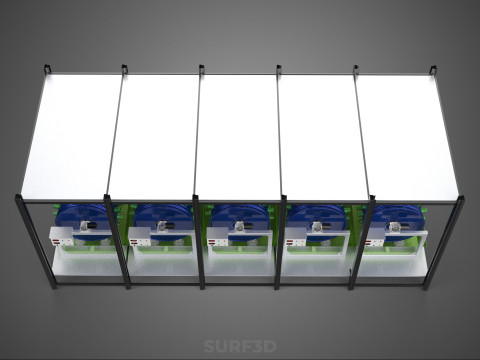 CELL RACK FRAME ROW SHELF TRAY DRUM ROTARY HYDROPONIC PLANT FARM 3Dモデル