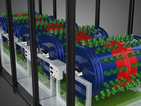 CELL RACK FRAME ROW SHELF TRAY DRUM ROTARY HYDROPONIC PLANT FARM 3Dモデル