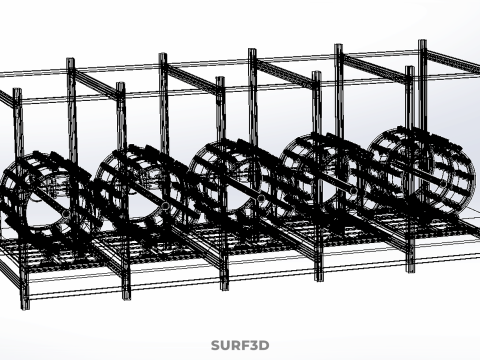 CELL RACK FRAME ROW SHELF TRAY DRUM ROTARY HYDROPONIC PLANT FARM 3Dモデル