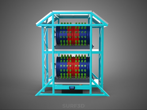 TOWER POWERED SOLAR PANEL PV ROTARY HYDROPONIC GARDEN PLANT FARM 3D Model