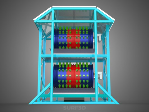 TOWER POWERED SOLAR PANEL PV ROTARY HYDROPONIC GARDEN PLANT FARM 3D Model