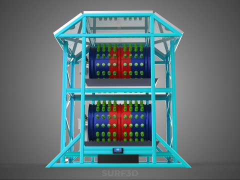 TOWER POWERED SOLAR PANEL PV ROTARY HYDROPONIC GARDEN PLANT FARM 3D Model