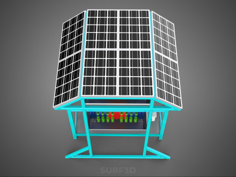 TOWER POWERED SOLAR PANEL PV ROTARY HYDROPONIC GARDEN PLANT FARM 3D Model