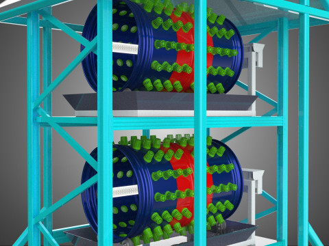TOWER POWERED SOLAR PANEL PV ROTARY HYDROPONIC GARDEN PLANT FARM 3D Model