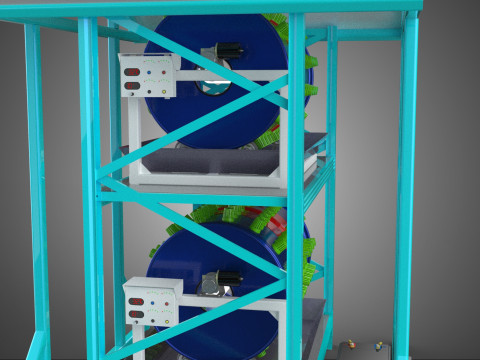 TOWER POWERED SOLAR PANEL PV ROTARY HYDROPONIC GARDEN PLANT FARM 3D Model