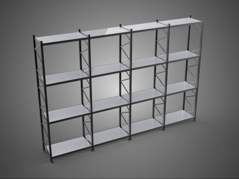 INDUSTRIAL WAREHOUSE METAL SHELVING ORGANIZED STORAGE RACK SHELF Modèle 3D