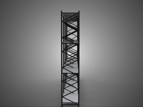 INDUSTRIAL WAREHOUSE METAL SHELVING ORGANIZED STORAGE RACK SHELF 3D Модель