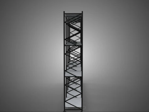 INDUSTRIAL WAREHOUSE METAL SHELVING ORGANIZED STORAGE RACK SHELF 3D Model
