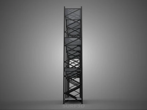 INDUSTRIAL WAREHOUSE METAL SHELVING ORGANIZED STORAGE RACK SHELF 3D Model