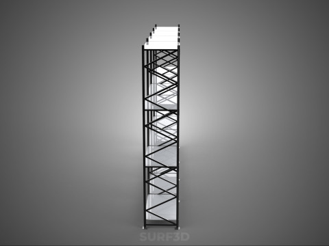 INDUSTRIAL WAREHOUSE METAL SHELVING ORGANIZED STORAGE RACK SHELF 3D Модель
