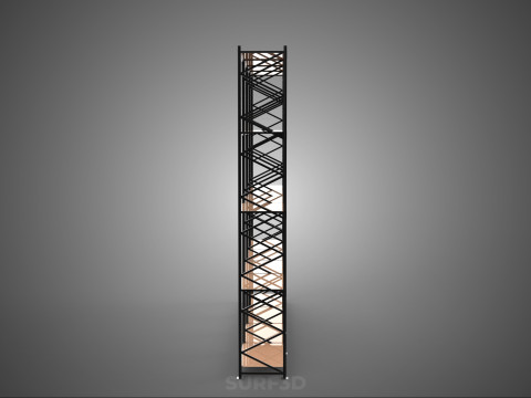 STEEL WOOD WAREHOUSE METAL SHELVING ORGANIZED STORAGE RACK SHELF 3D Model