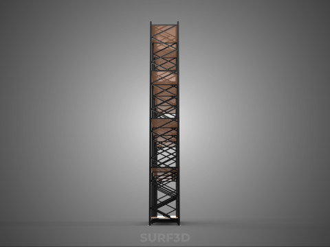 STEEL WOOD WAREHOUSE METAL SHELVING ORGANIZED STORAGE RACK SHELF 3D Model