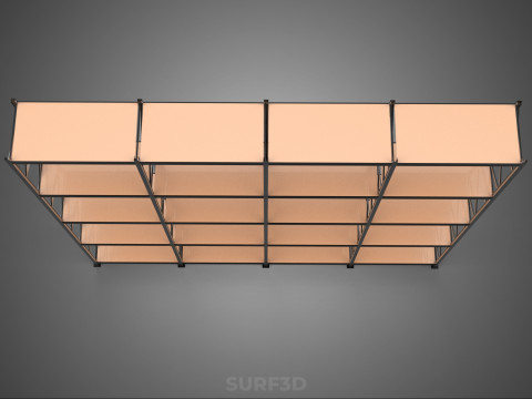 STEEL WOOD WAREHOUSE METAL SHELVING ORGANIZED STORAGE RACK SHELF 3D Model