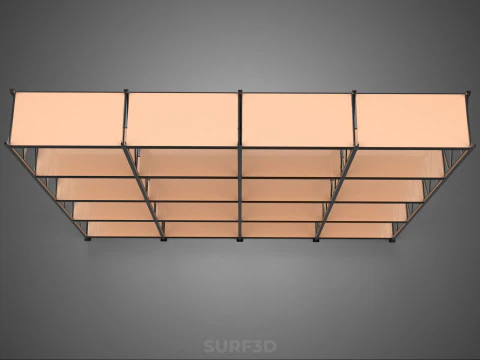 STEEL WOOD WAREHOUSE METAL SHELVING ORGANIZED STORAGE RACK SHELF 3D Model