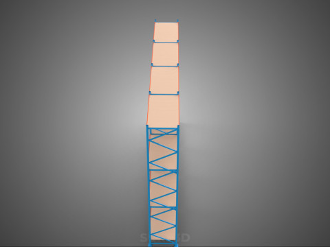 WOOD STEEL WAREHOUSE METAL SHELVING ORGANIZE STORAGE RACK SHELF 3D Model