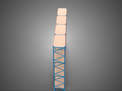WOOD STEEL WAREHOUSE METAL SHELVING ORGANIZE STORAGE RACK SHELF 3D Model